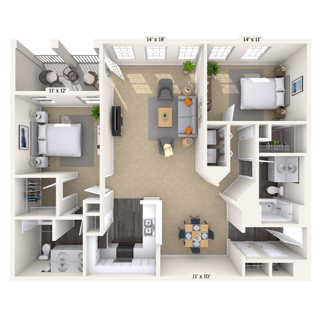 Floorplan image of unit 1160