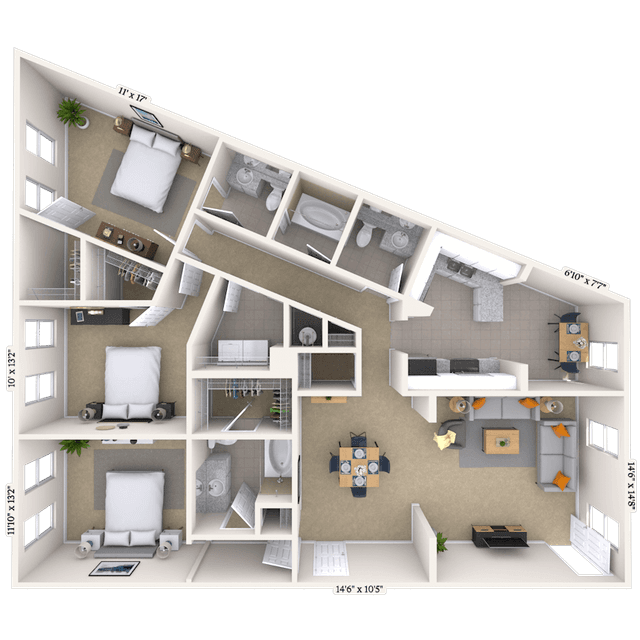 Floorplan image of unit 283