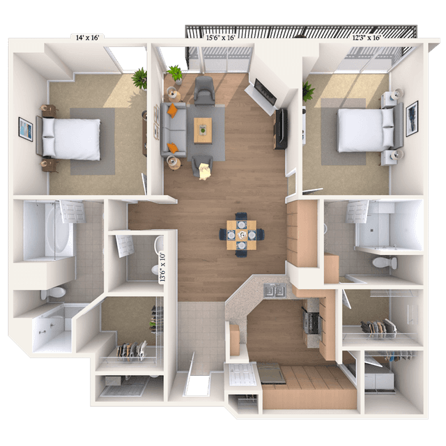 Floorplan image of unit 4017