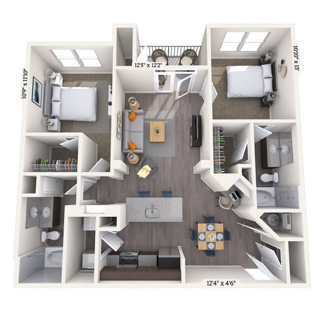 Floorplan image of unit 4306