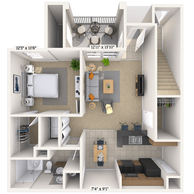 Floorplan image of unit 15106