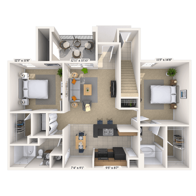 Floorplan image of unit 17105