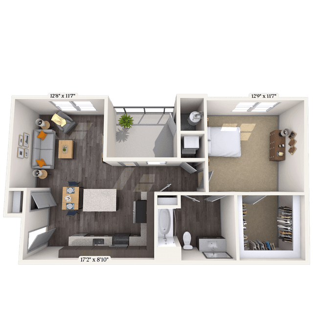 Floorplan image of unit J-204