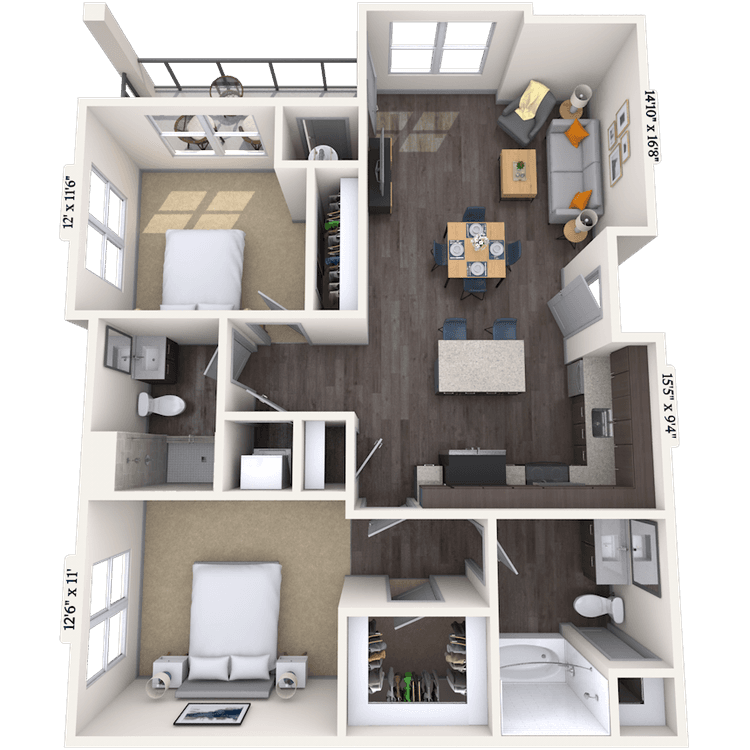 Floorplan image of unit II N-202