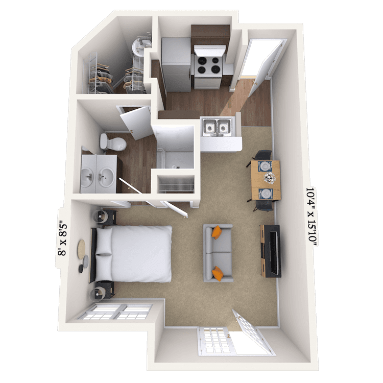 Floorplan image of unit III 106