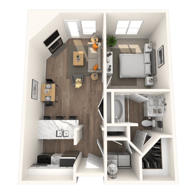 Floorplan image of unit I 204