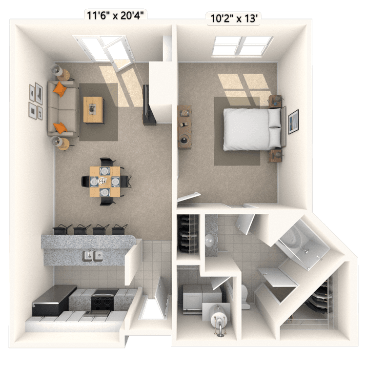 Floorplan image of unit I 307
