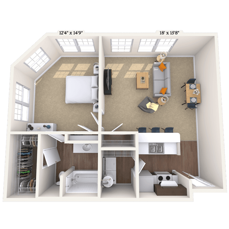 Floorplan image of unit III 211