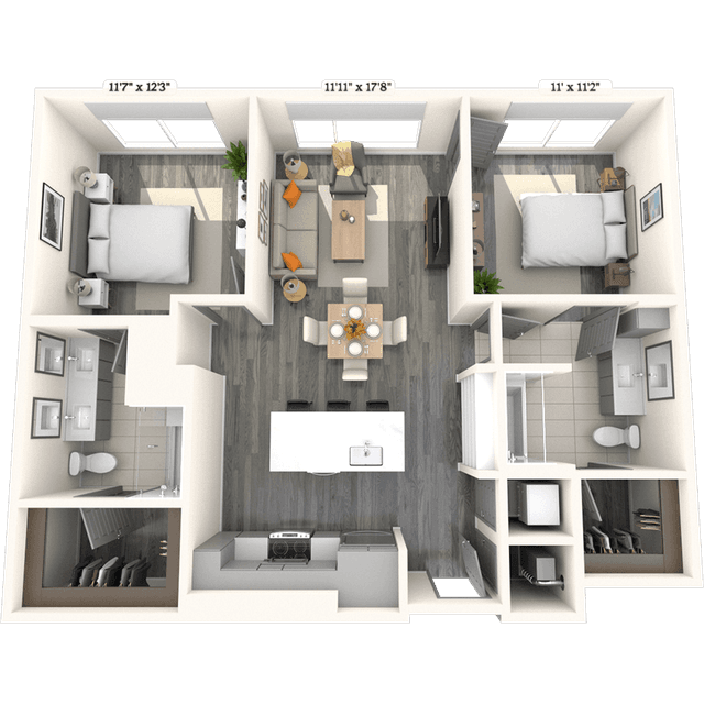 Floorplan image of unit 209