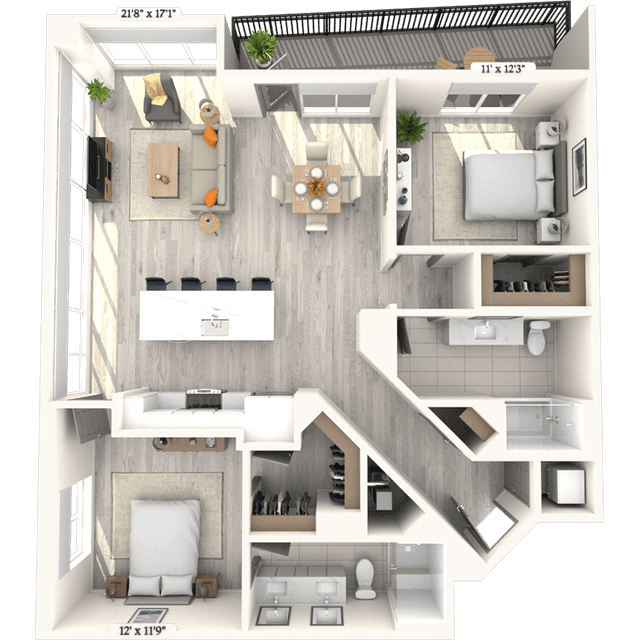 Floorplan image of unit 727