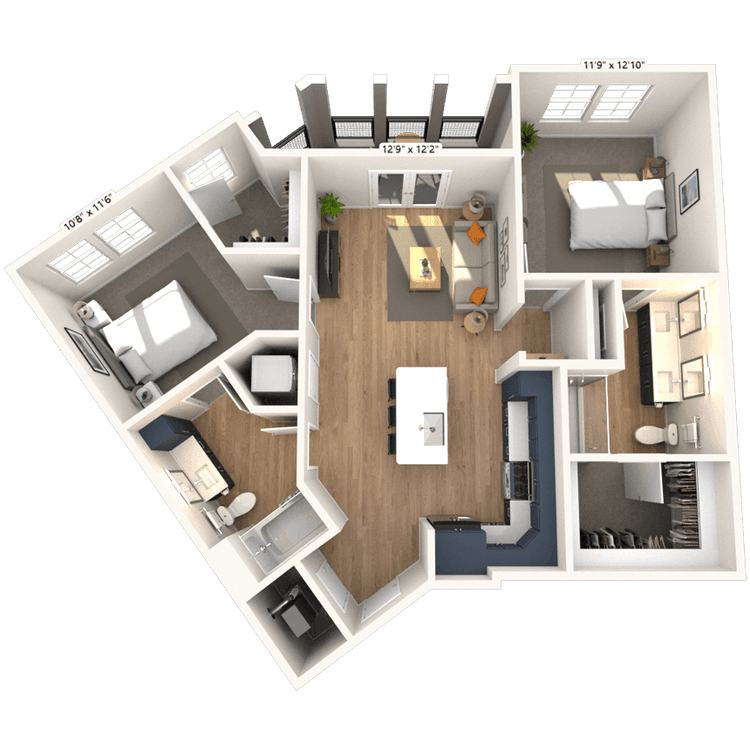 Floorplan image of unit 4211