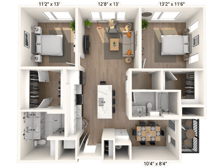 Floorplan image of unit II F-201