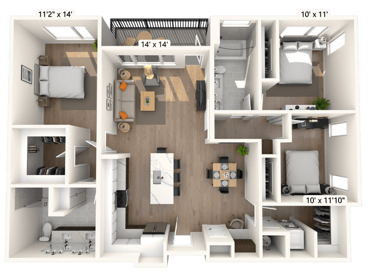 Floorplan image of unit II F-215
