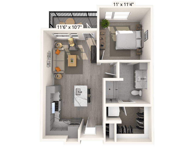 Floorplan image of unit D-305