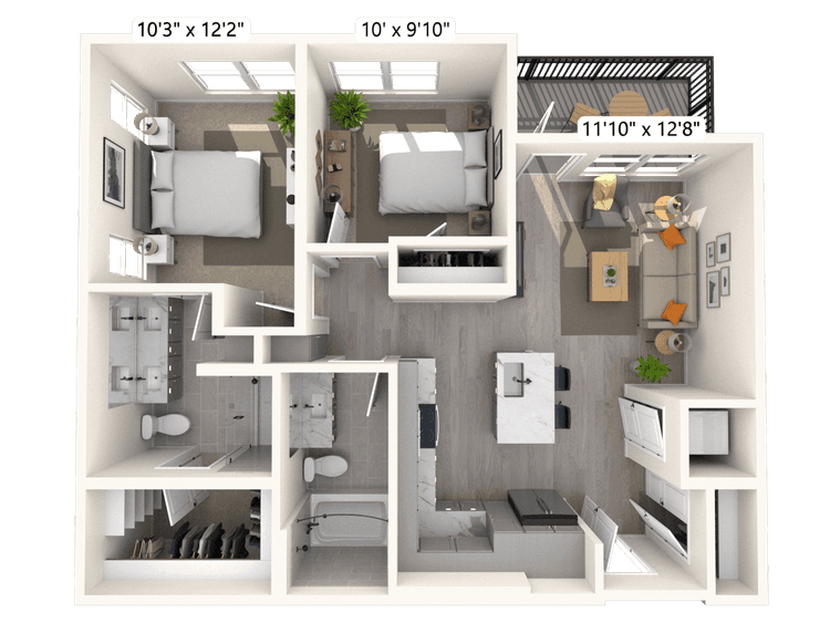 Floorplan image of unit B-301