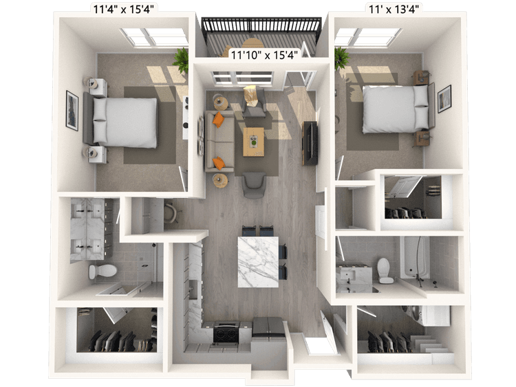 Floorplan image of unit B-314