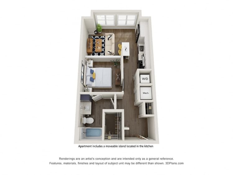 Floorplan image of unit 543