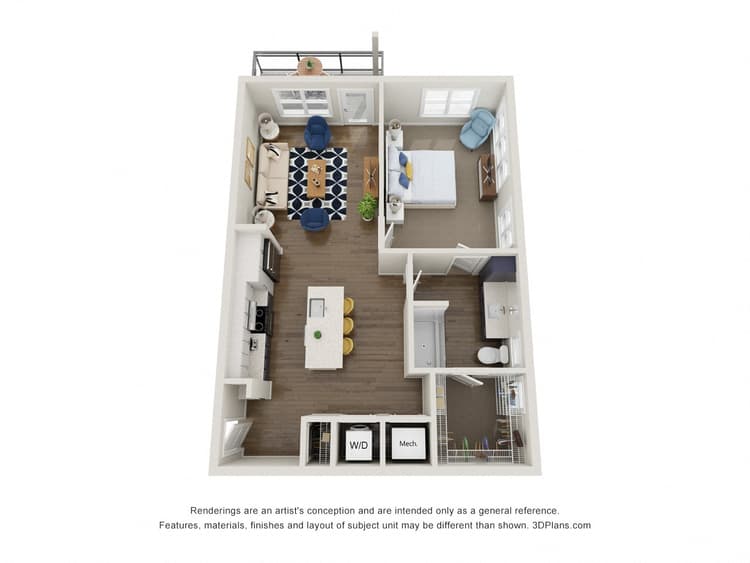 Floorplan image of unit 307