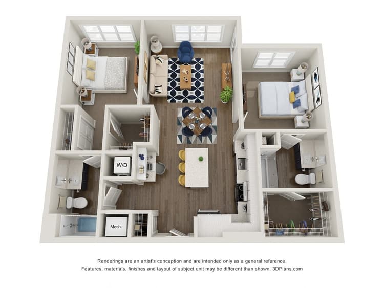 Floorplan image of unit 417
