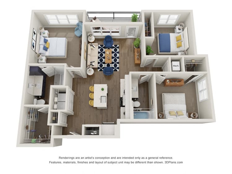 Floorplan image of unit 544