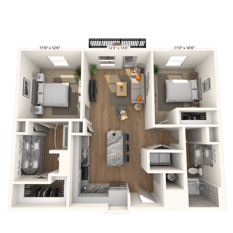 Floorplan image of unit 1135