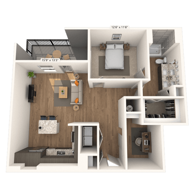 Floorplan image of unit 1220