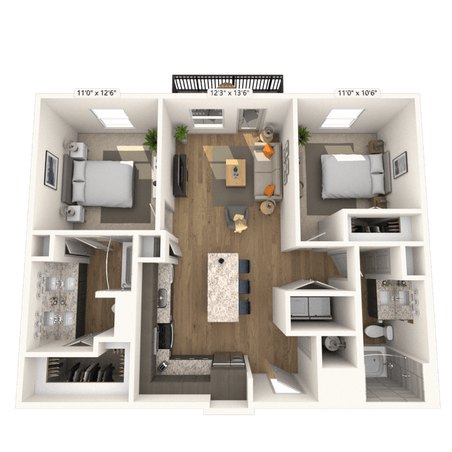 Floorplan image of unit 1223