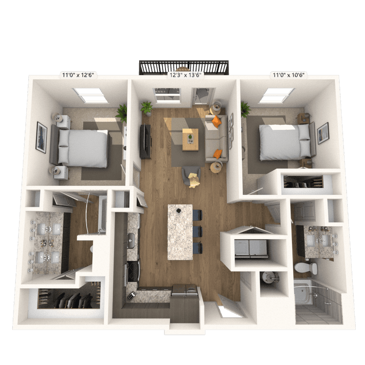 Floorplan image of unit 1223