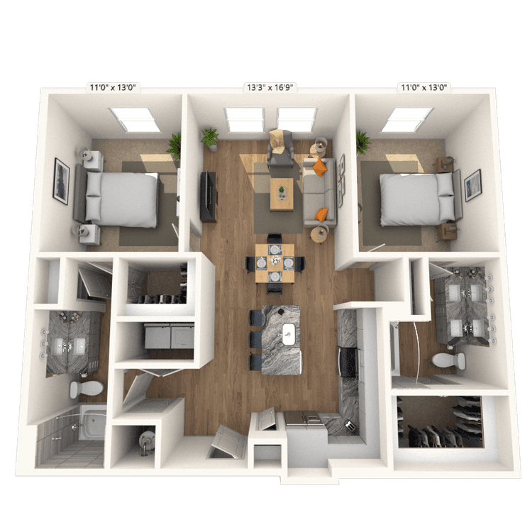 Floorplan image of unit 1505