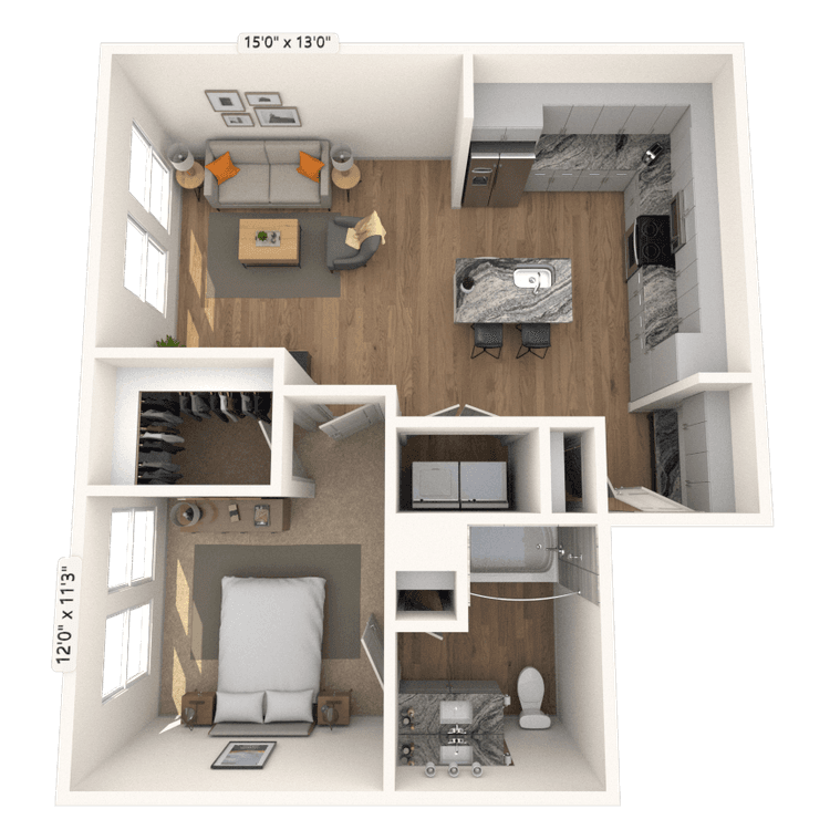 Floorplan image of unit 1549