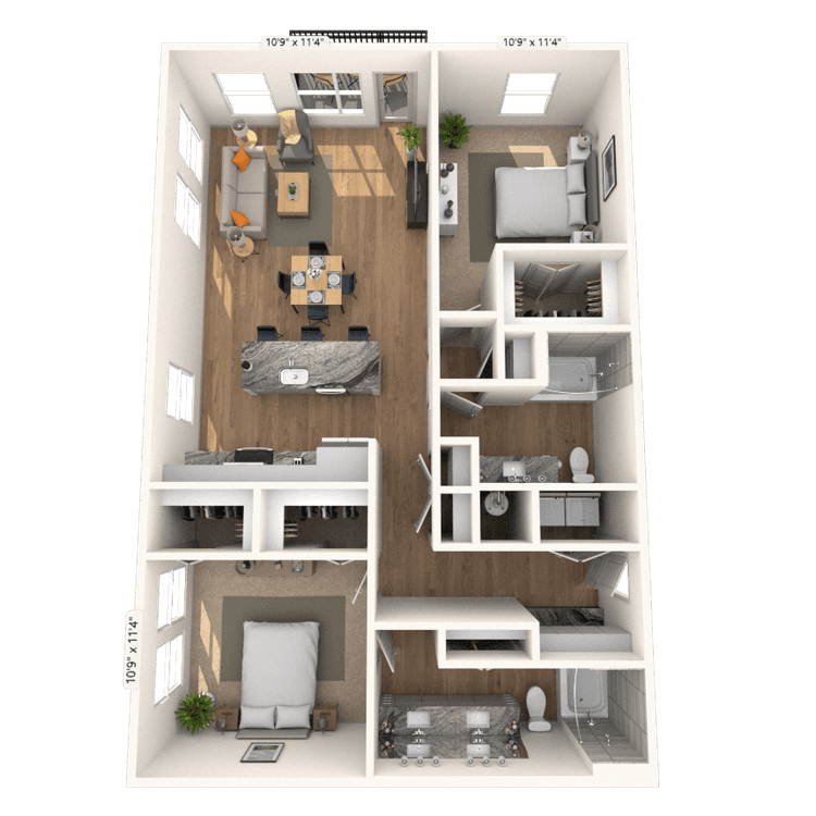 Floorplan image of unit 2105