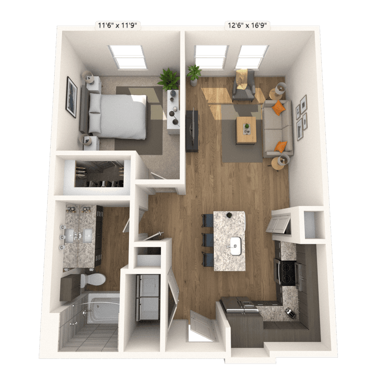 Floorplan image of unit 2407