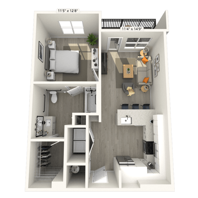 Floorplan image of unit 438