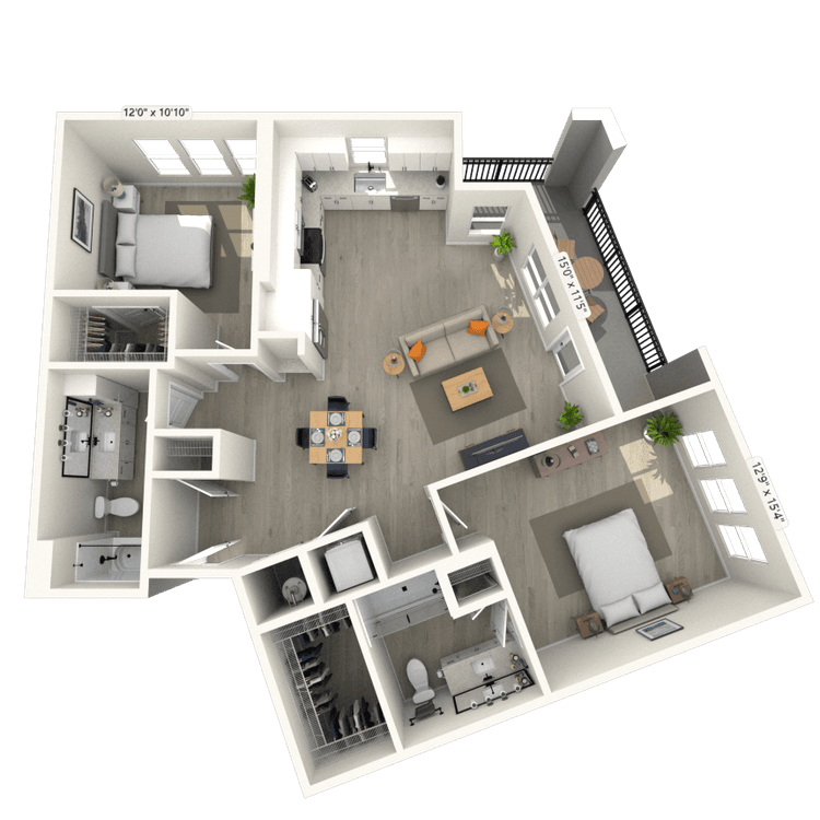 Floorplan image of unit 106