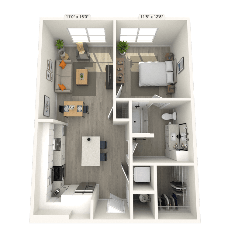 Floorplan image of unit 518