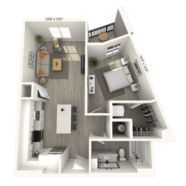 Floorplan image of unit 654