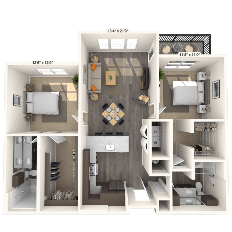 Floorplan image of unit 6207
