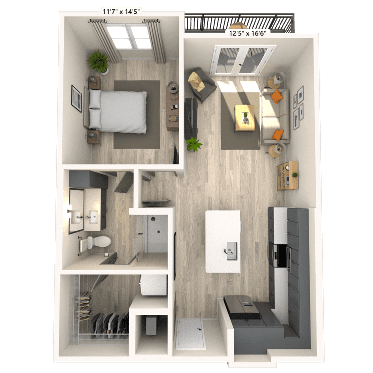 Floorplan image of unit 7029