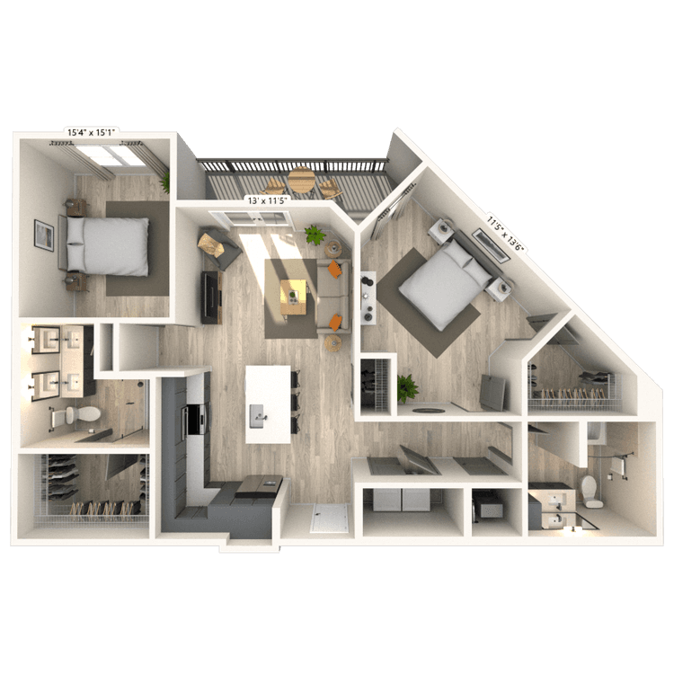 Floorplan image of unit 1008