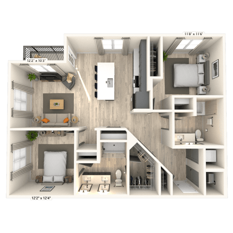 Floorplan image of unit 3001