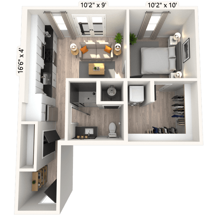 Floorplan image of unit 3105