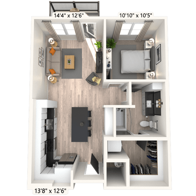 Floorplan image of unit 1035