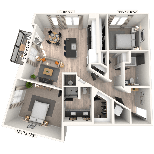 Floorplan image of unit 2075