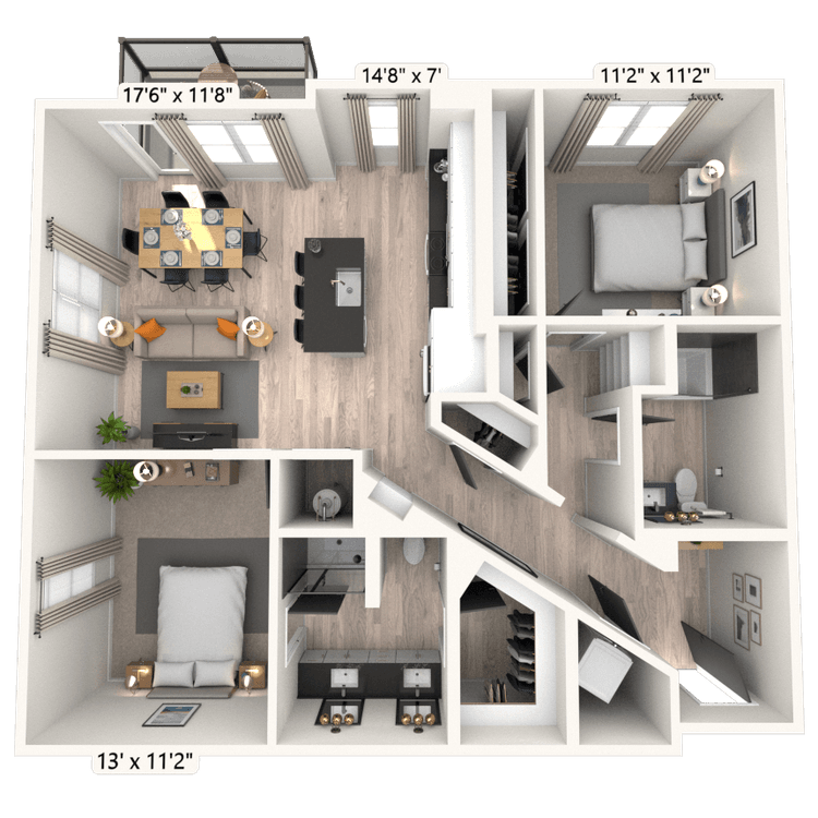 Floorplan image of unit 3083