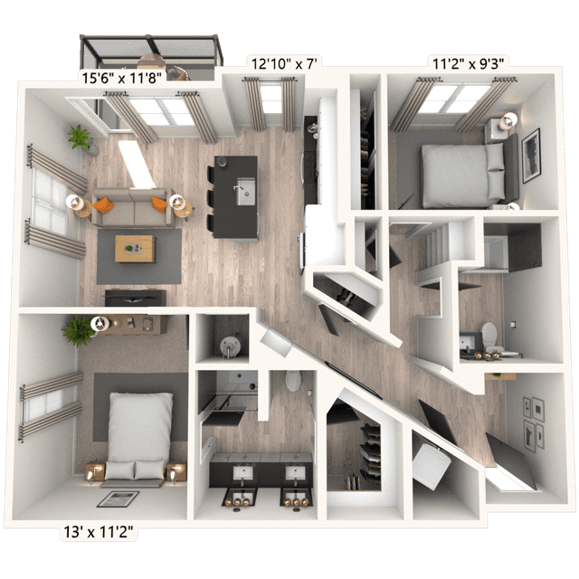 Floorplan image of unit 1083