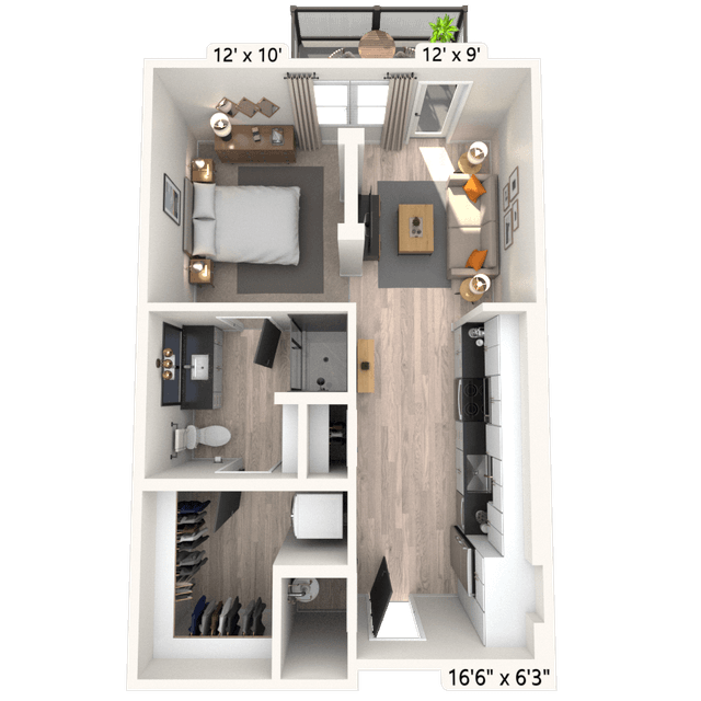 Floorplan image of unit 1015