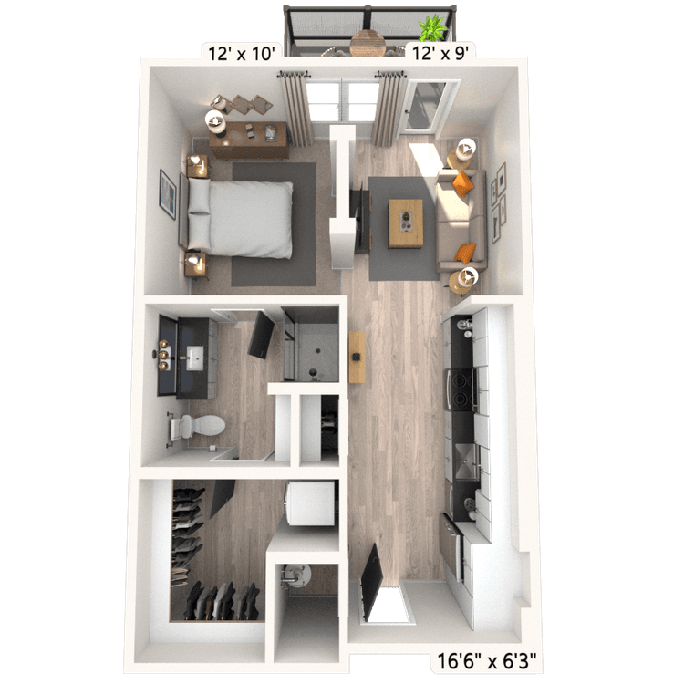Floorplan image of unit 1073