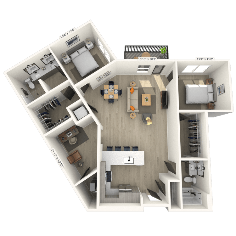 Floorplan image of unit 243