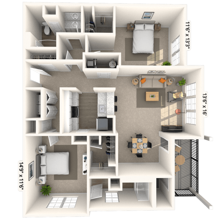 Floorplan image of unit 2910