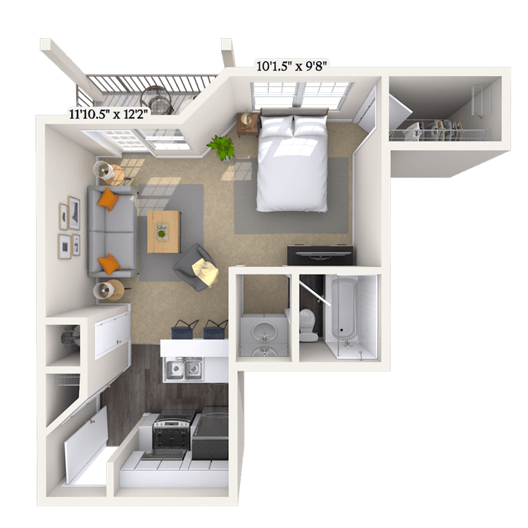 Floorplan image of unit 1323